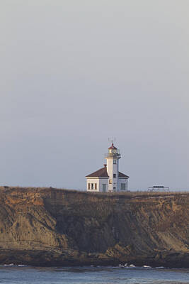 Priska Wettstein Blue Hues - Cape Arago Lighthouse 1 C by John Brueske