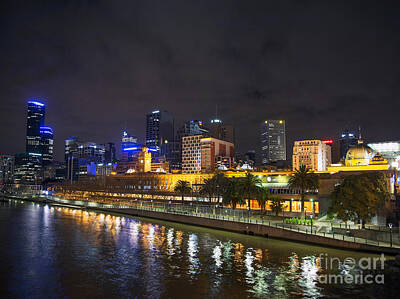 Winter Animals Royalty Free Images - Central Melbourne Skyline At Night Australia Royalty-Free Image by JM Travel Photography