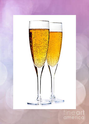 Food And Beverage Royalty-Free and Rights-Managed Images - Champagne in glasses 2 by Elena Elisseeva
