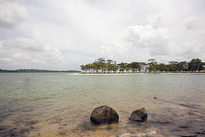 Pixel Art Mike Taylor - Changi Point Beach with Ubin Island View by Jit Lim