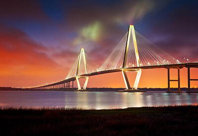 Landmarks Photos - Charleston SC - Arthur Ravenel Jr. Bridge Cooper River by Dave Allen