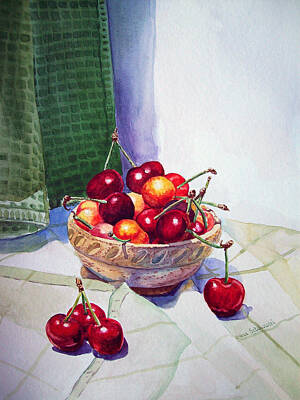 Still Life Paintings - Cherries by Irina Sztukowski