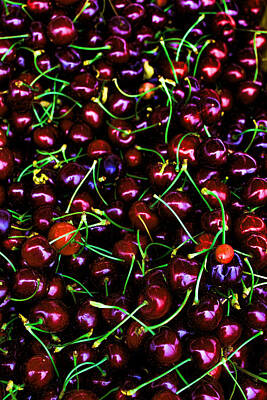 Skiing And Slopes - Cherries with a touch of Neon Des Moines Washington by Cathy Anderson
