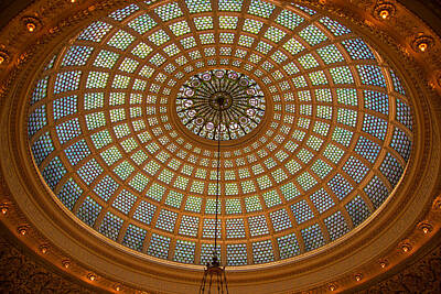 Needle And Thread - Chicago Culture Center Tiffany Glass Dome by Andrew Slater
