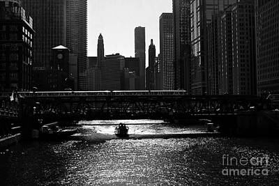 Frank J Casella Royalty-Free and Rights-Managed Images - Chicago Morning Commute - Monochrome by Frank J Casella