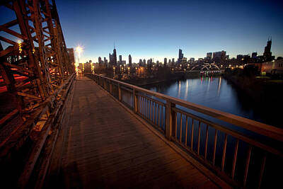 Bruce Springsteen - Chicago river scene at dawn by Sven Brogren