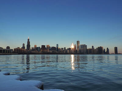 City Scenes Royalty-Free and Rights-Managed Images - Chicago Skyline at Sunrise by Cityscape Photography