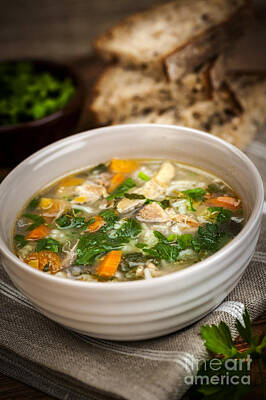 Birds Royalty-Free and Rights-Managed Images - Chicken soup by Elena Elisseeva