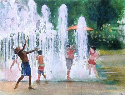 Albert Bierstadt - Children in Fountains II by Gregory DeGroat