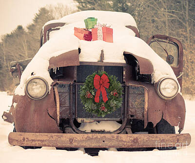 Transportation Photos - Christmas Car Card by Edward Fielding