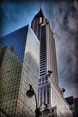 Modern Man Air Travel - Chrysler Building from Below by Miriam Danar
