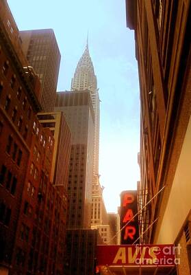 Irish Flags And Maps - Chrysler Building Rises Above New York City Canyons by Miriam Danar