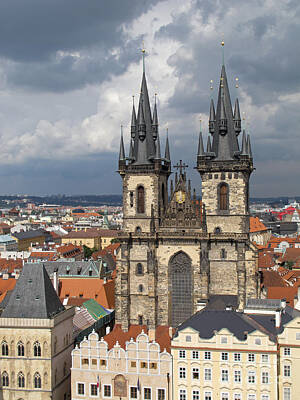 Airplane Paintings Royalty Free Images - Church of Our Lady Before Tyn - Prague Royalty-Free Image by Ann Horn