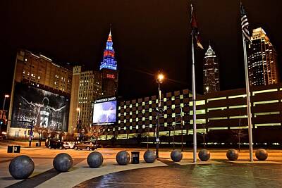 Athletes Royalty Free Images - Clevelands Big Three from The Q Royalty-Free Image by Frozen in Time Fine Art Photography