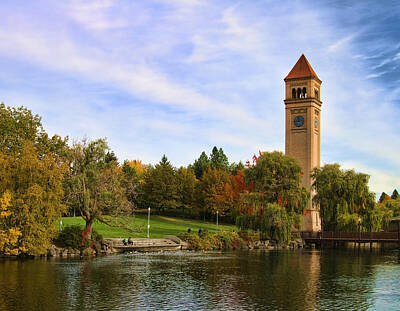 Ethereal - Clocktower and Autumn Colors by Paul DeRocker