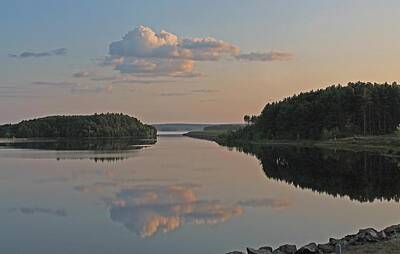 Christmas Typography - Cloud Reflection on Wachusett Reservoir by Michael Saunders