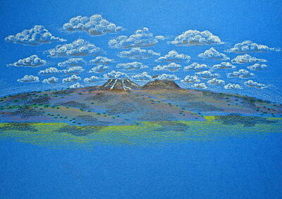 Mountain Drawings - Clouds Over Lassen by Michele Myers