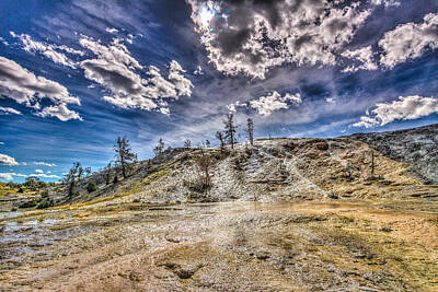 Gold Pattern Royalty Free Images - Clouds over Mammoth Hot Springs  Royalty-Free Image by Jeff Donald