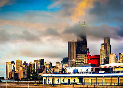 Skylines Royalty-Free and Rights-Managed Images - Clouds Over the Windy City - Chicago Skyline by Gregory Ballos