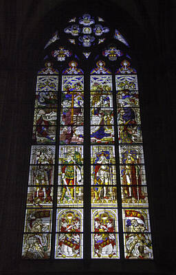 Landscapes Kadek Susanto Royalty Free Images - Cologne Cathedral Stained Glass Window of the Nativity Royalty-Free Image by Teresa Mucha