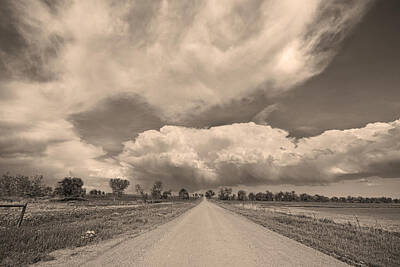 Travel Rights Managed Images - Colorado Country Road Sepia Stormin Skies Royalty-Free Image by James BO Insogna