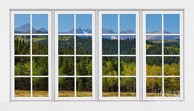 James Bo Insogna Royalty Free Images - Colorado Rocky Mountains White Window Frame View Royalty-Free Image by James BO Insogna