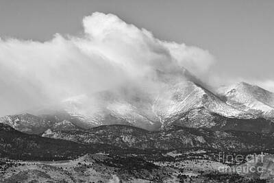 Abstract Shapes Janice Austin - Colorado Twin Peaks Winter Weather View BW by James BO Insogna
