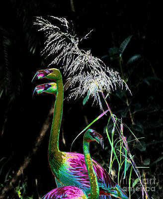 Lucille Ball - Colorful flamingos by Les Palenik
