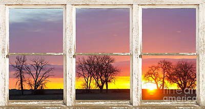 James Bo Insogna Royalty-Free and Rights-Managed Images - Colorful Morning White Rustic Barn Picture Window Frame View by James BO Insogna