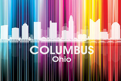 Abstract Skyline Mixed Media Rights Managed Images - Columbus OH 2 Royalty-Free Image by Angelina Tamez