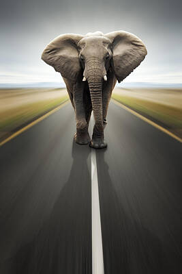 Animals Photos - Heavy duty transport / travel by road by Johan Swanepoel