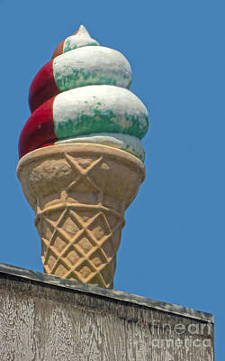 Christmas Typography - Coney Island Giant Ice Cream Cone by Gregory Dyer