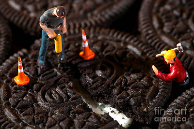 Man Cave - Construction Workers in Conceptual Imagery With Cookies by Katrina Brown