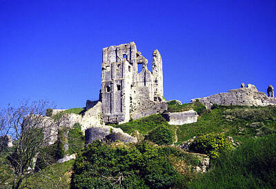 Target Threshold Nature Rights Managed Images - The ruined walls of Corfe castle in Dorset Royalty-Free Image by Gordon James