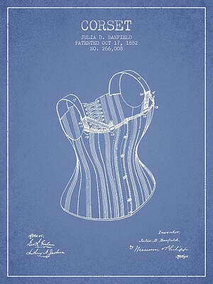 Digital Art Rights Managed Images - Corset patent from 1882 - Light Blue Royalty-Free Image by Aged Pixel