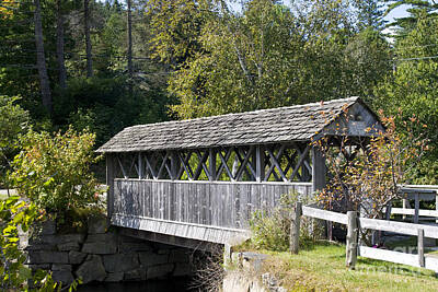 Bruce Springsteen Rights Managed Images - Covered bridge in Vermont Royalty-Free Image by Patricia Hofmeester
