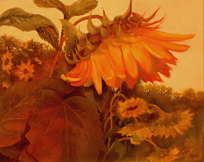 Sunflowers Paintings - Crowning Glory by Sue Darius