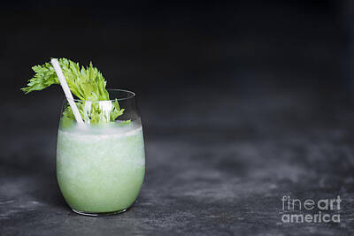 Airplane Paintings Royalty Free Images - Cucumber Celery And  Lettuce Juice In Glass Royalty-Free Image by JM Travel Photography