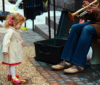 Musician Photos - Dancing Child and Street Musician by Stephen Hobbs