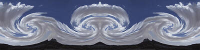 Surrealism Royalty Free Images - Dancing Clouds 2 Panoramic Royalty-Free Image by Mike McGlothlen