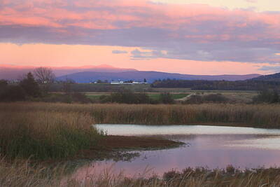 All American Rights Managed Images - Dead Creek Marsh Sunset and Green Mountains Royalty-Free Image by John Burk