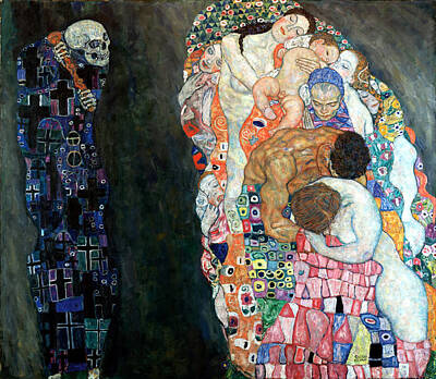 Nudes Digital Art - Death and Life by Gustive Klimt