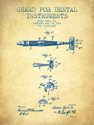 Route 66 - Dental Instruments patent from 1912 - Vintage Paper by Aged Pixel