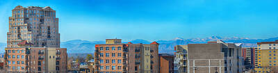 Cities Mixed Media Royalty Free Images - Denver Rooftops Panorama Royalty-Free Image by Angelina Tamez