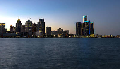 Abstract Skyline Photo Rights Managed Images - Detroit Skyline 3 Royalty-Free Image by Paul Cannon