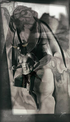 Nudes Digital Art - Devil  by Quim Abella