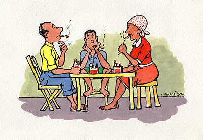 Food And Beverage Drawings - Dinner Time by Anthony Mwangi