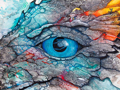 Best Sellers - Reptiles Paintings - Dragons Eye by Patricia Allingham Carlson