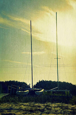 Beach Photos - Dual Sails by Laurie Perry