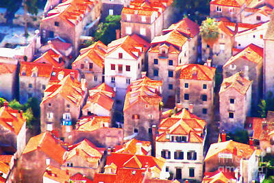 Cities Mixed Media Royalty Free Images - Dubrovnik Aerial Dream Royalty-Free Image by Aston Pershing